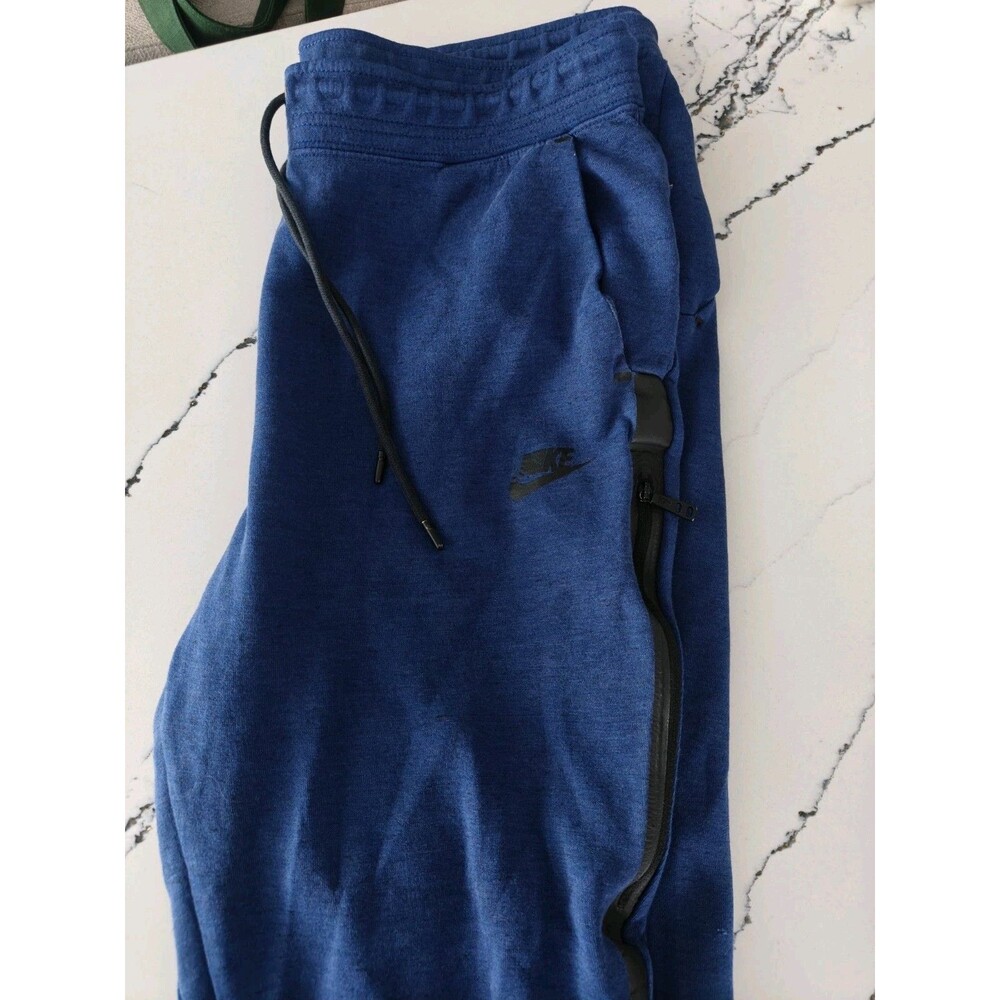 Mens Nike Tech Fleece Joggers Large Blue Dark Slim Tapered